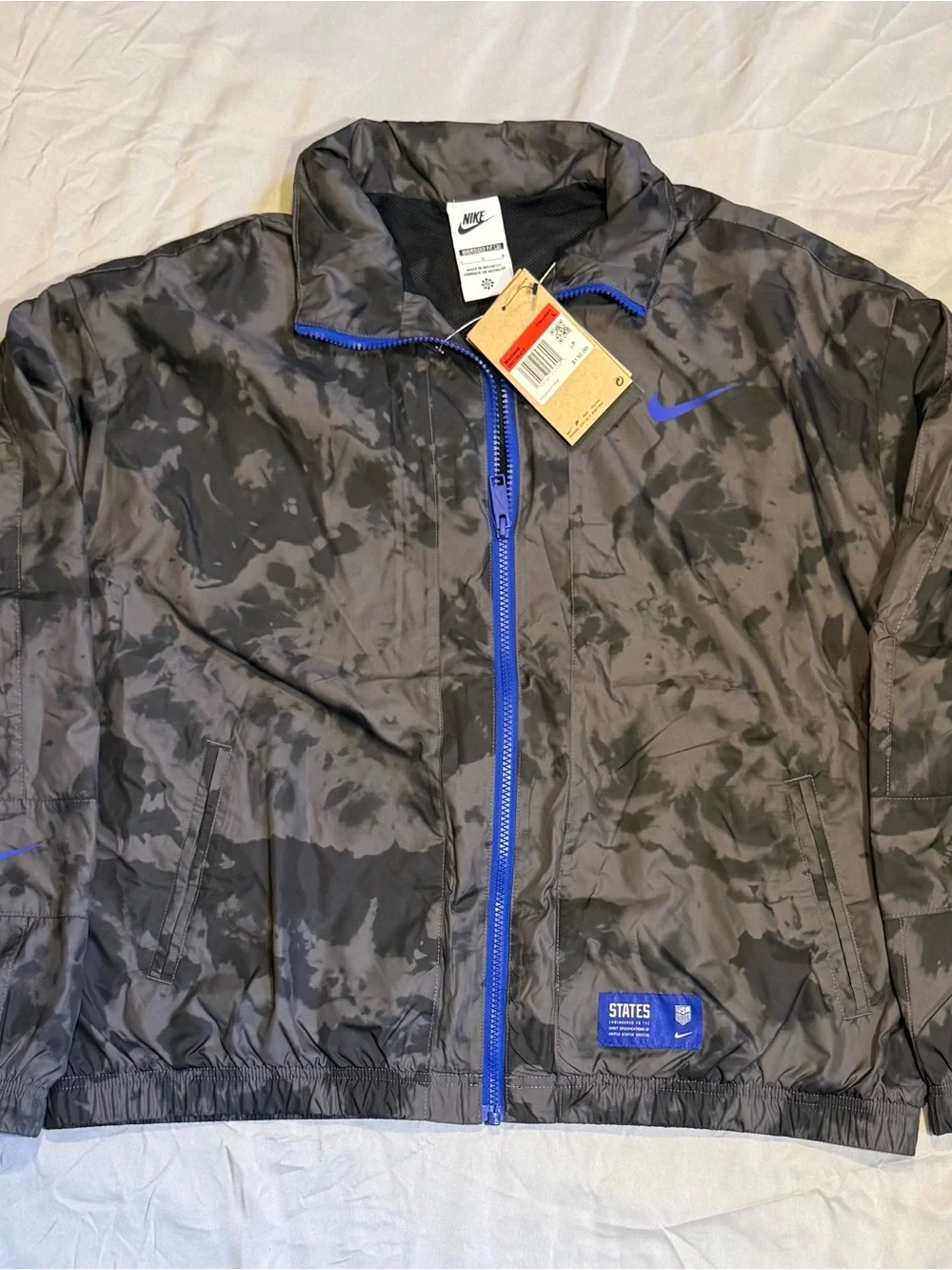 Nike Black Camo Jacket with Blue Trim